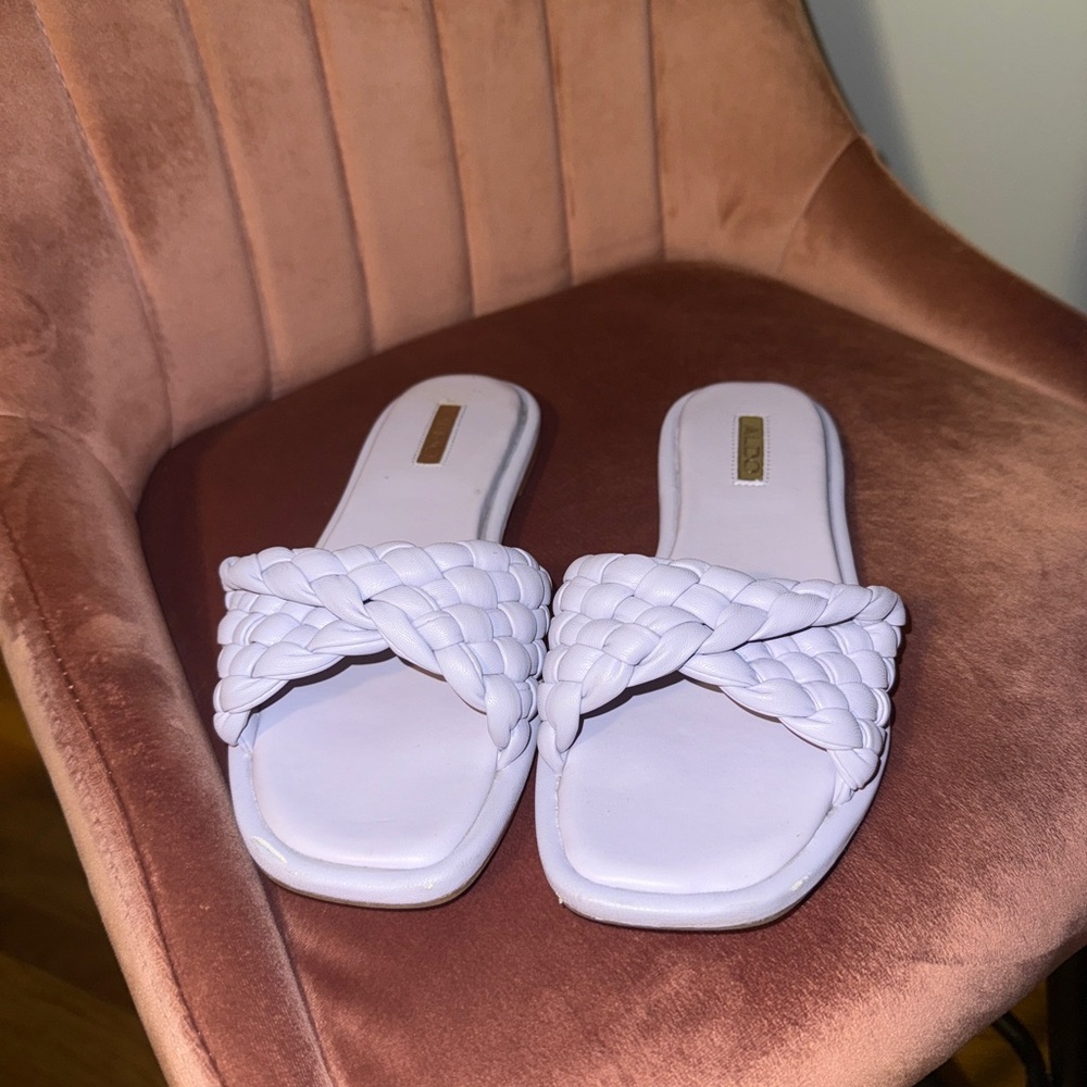 Aldo lavender braided  Slide Sandals